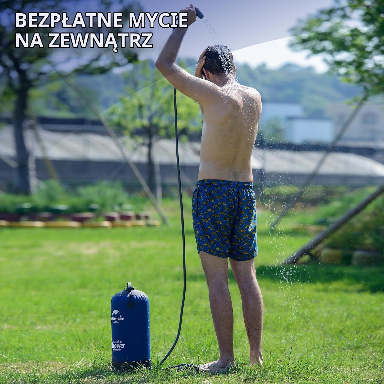 Detalle 2 de Naturehike prysznic kempingowy 11 l z pompką nożną i wężem 200 cm