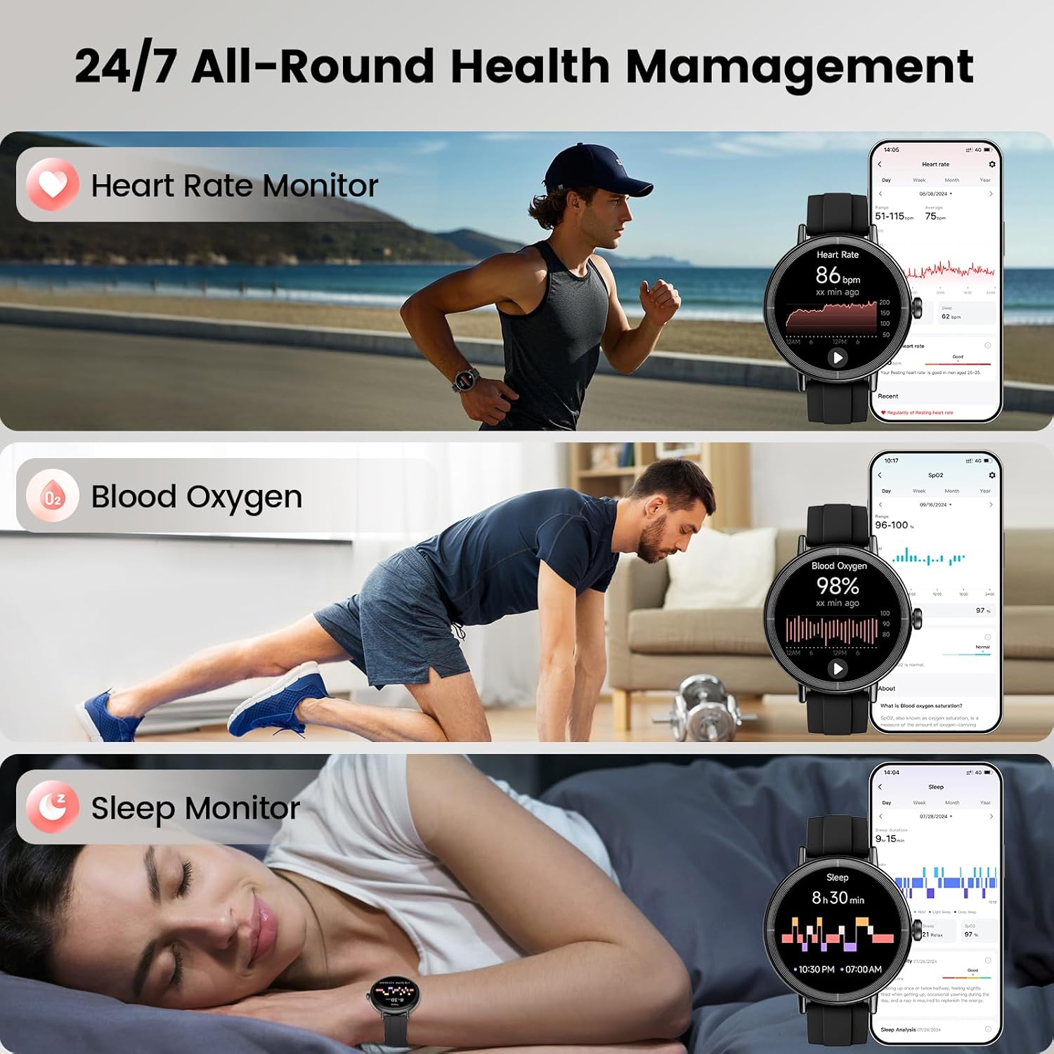 Thumbnail 4 de Smart Watch for Women: DR05 with 1.27" Screen, 110+ Sport Modes and Bluetooth Calling