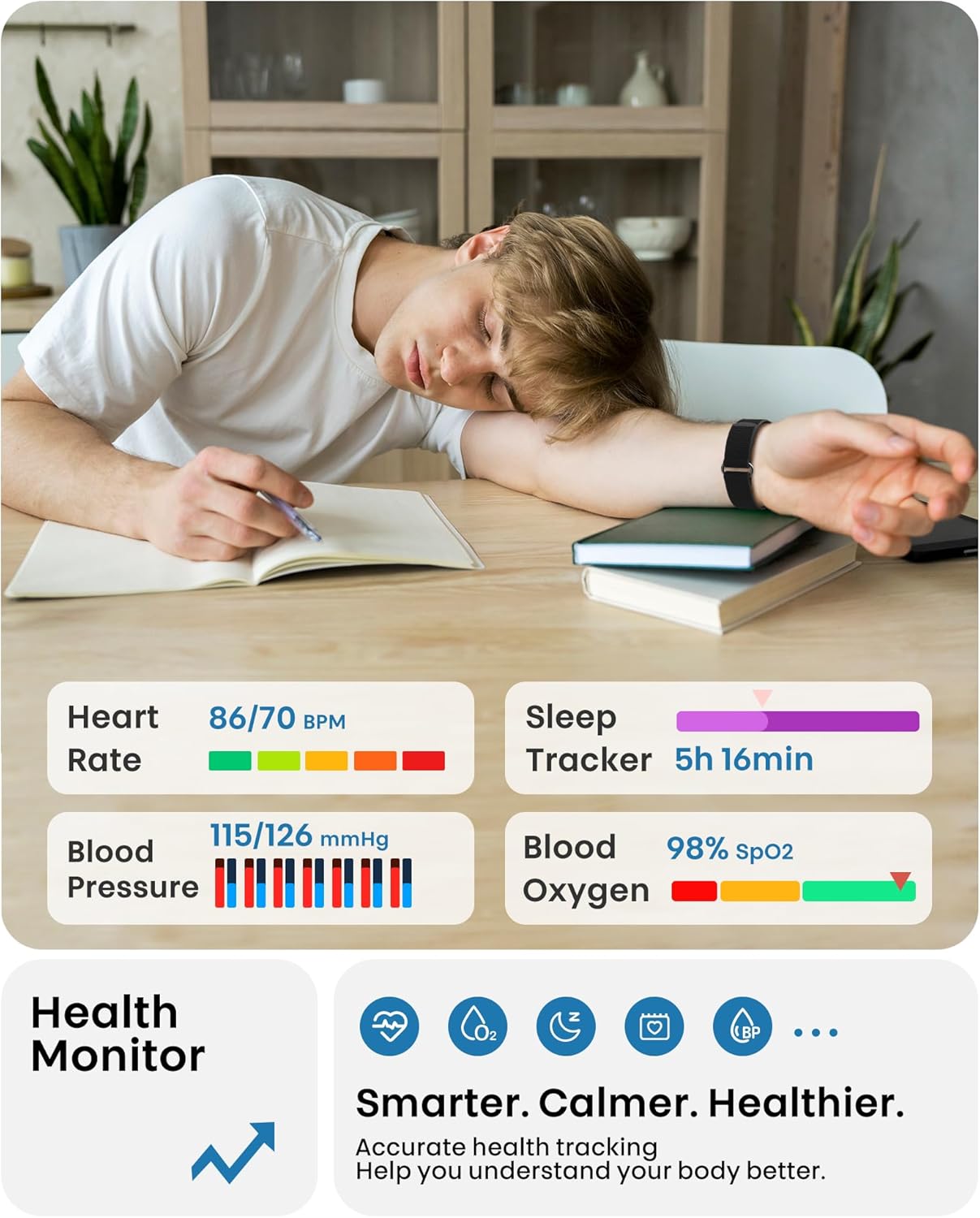 Thumbnail 2 de Smart Bracelet Activity Tracker with Silicone Band