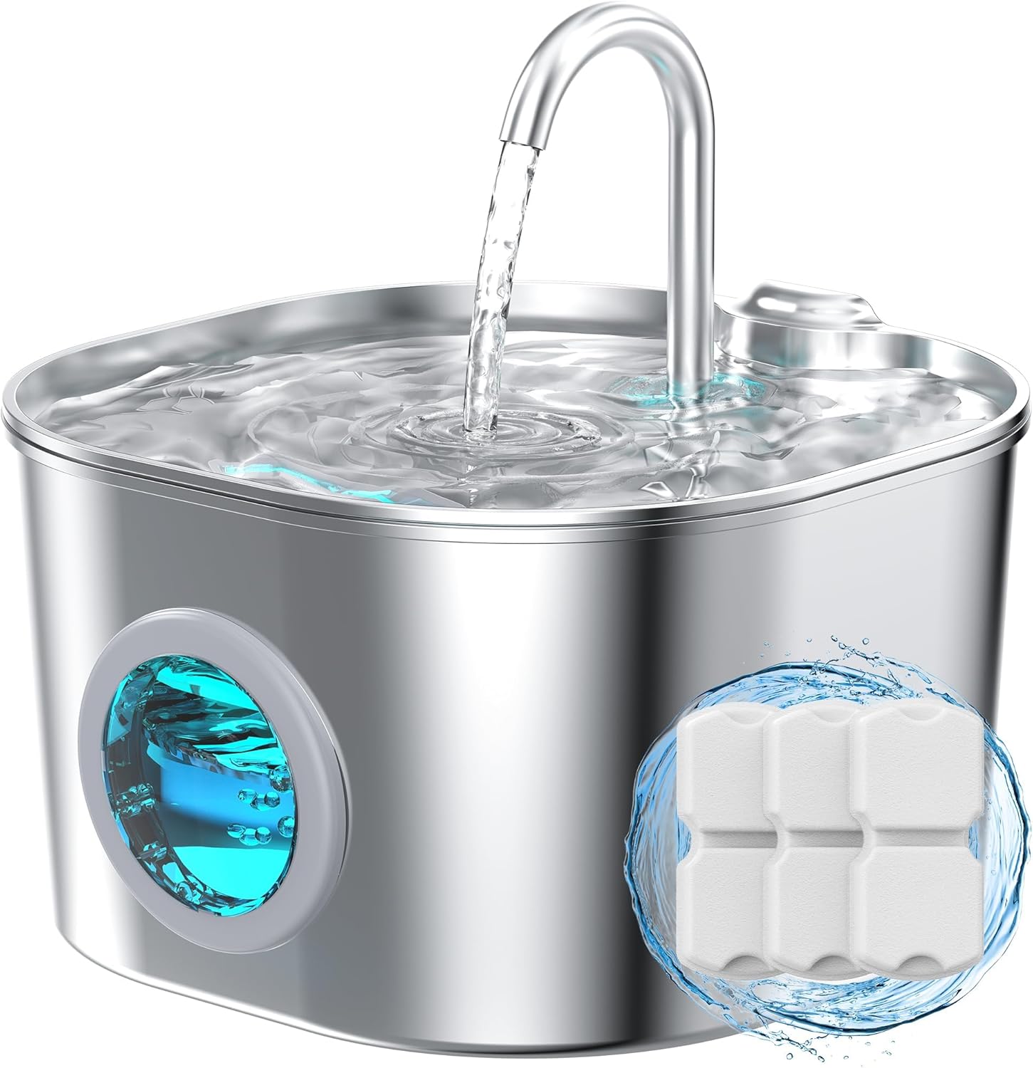 Detalle de Cat Water Fountain Stainless Steel 74oz