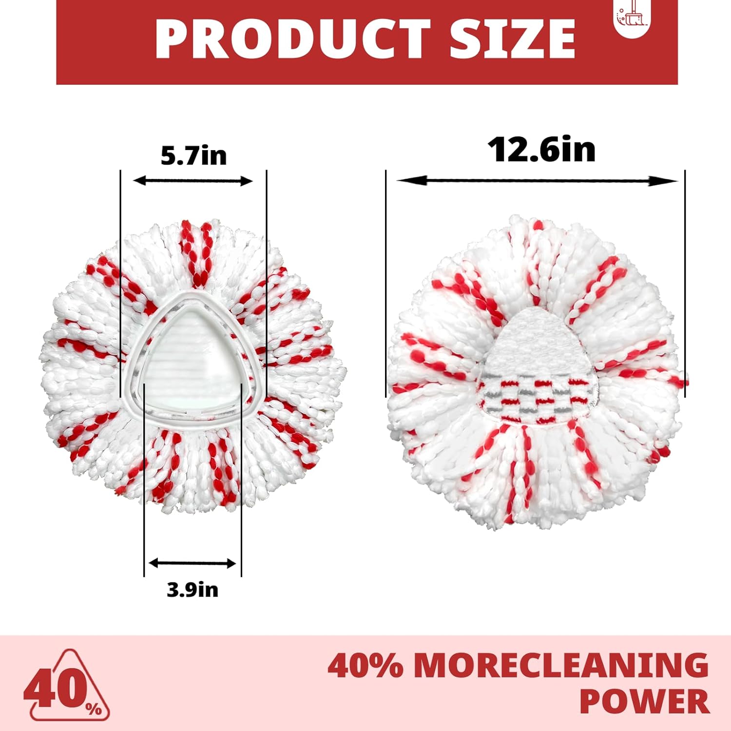 Thumbnail 5 de [2026 New Version] Mop Head Replacement — 3 Pack Spin Mop Heads for Easy Wring 1-Tank System