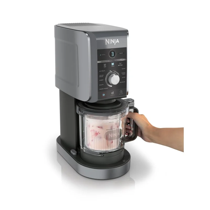 Detalle de Ninja Creami Deluxe NC501EU: heladera multifunción para helados, granizados y bebidas en casa