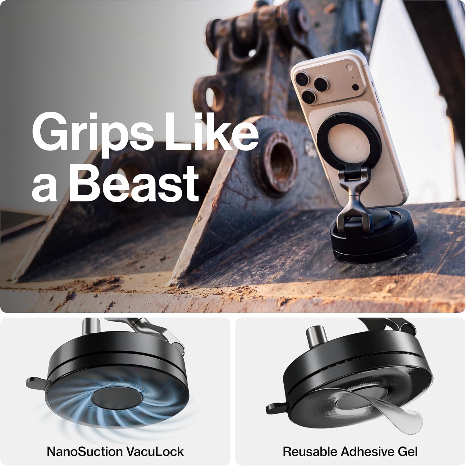 Detalle de Statik HyperMount (Gen 3) Magnetic Phone Holder with N52 Magnets and 360° Rotation