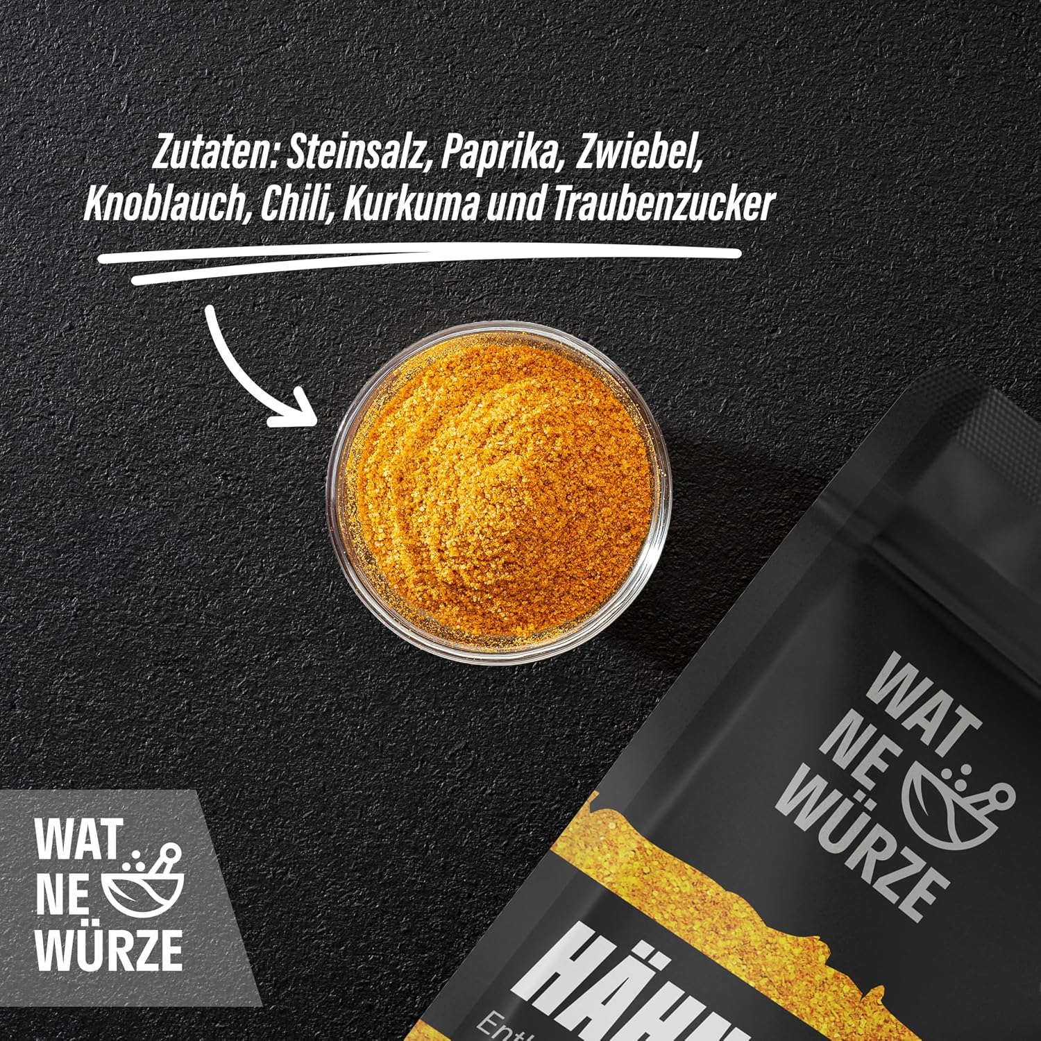 Detalle de WAT NE WÜRZE Chicken Rub Hähnchengewürz (750 g) – Gewürzsalz für Brathähnchen, Wings & mehr