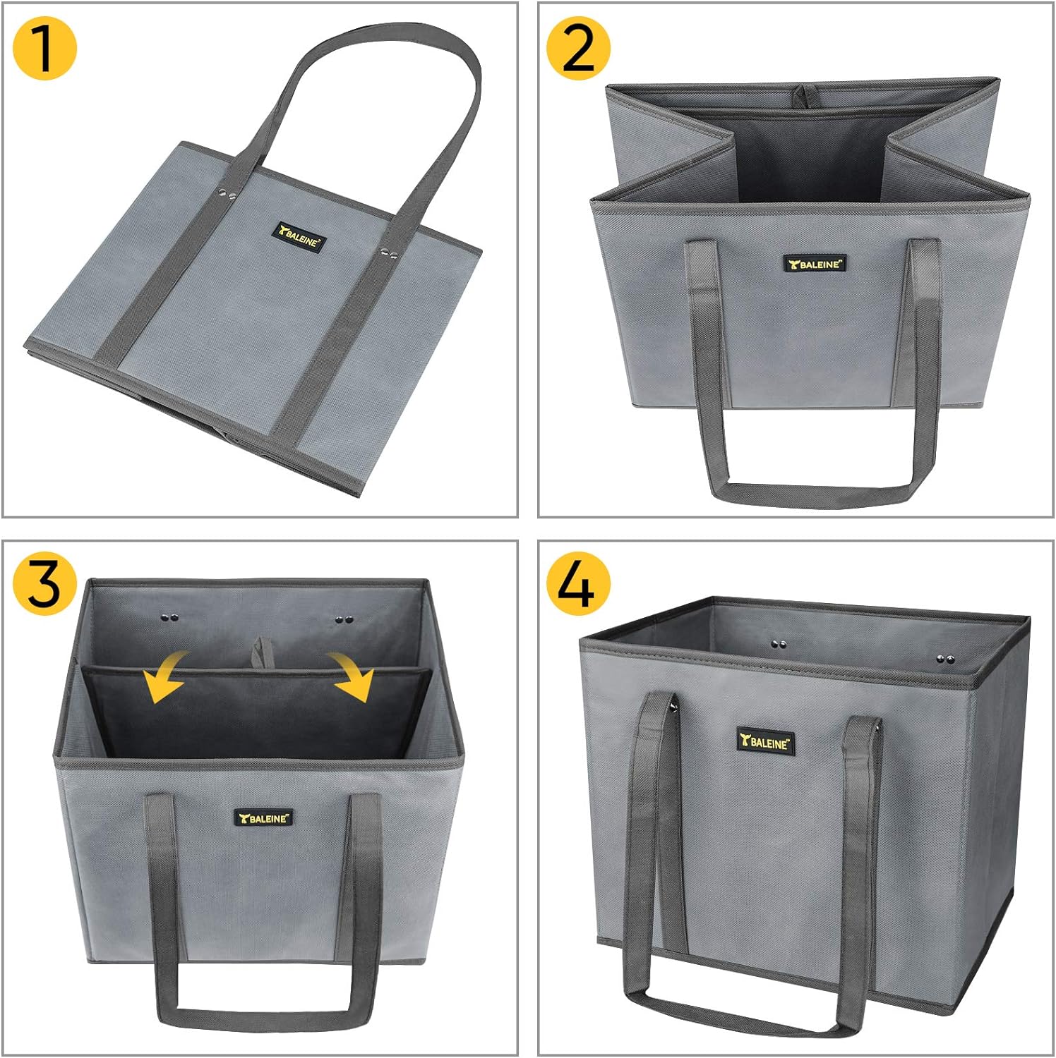 Thumbnail 6 de BALEINE 3Pk Reusable Grocery Bag, Foldable 🛍