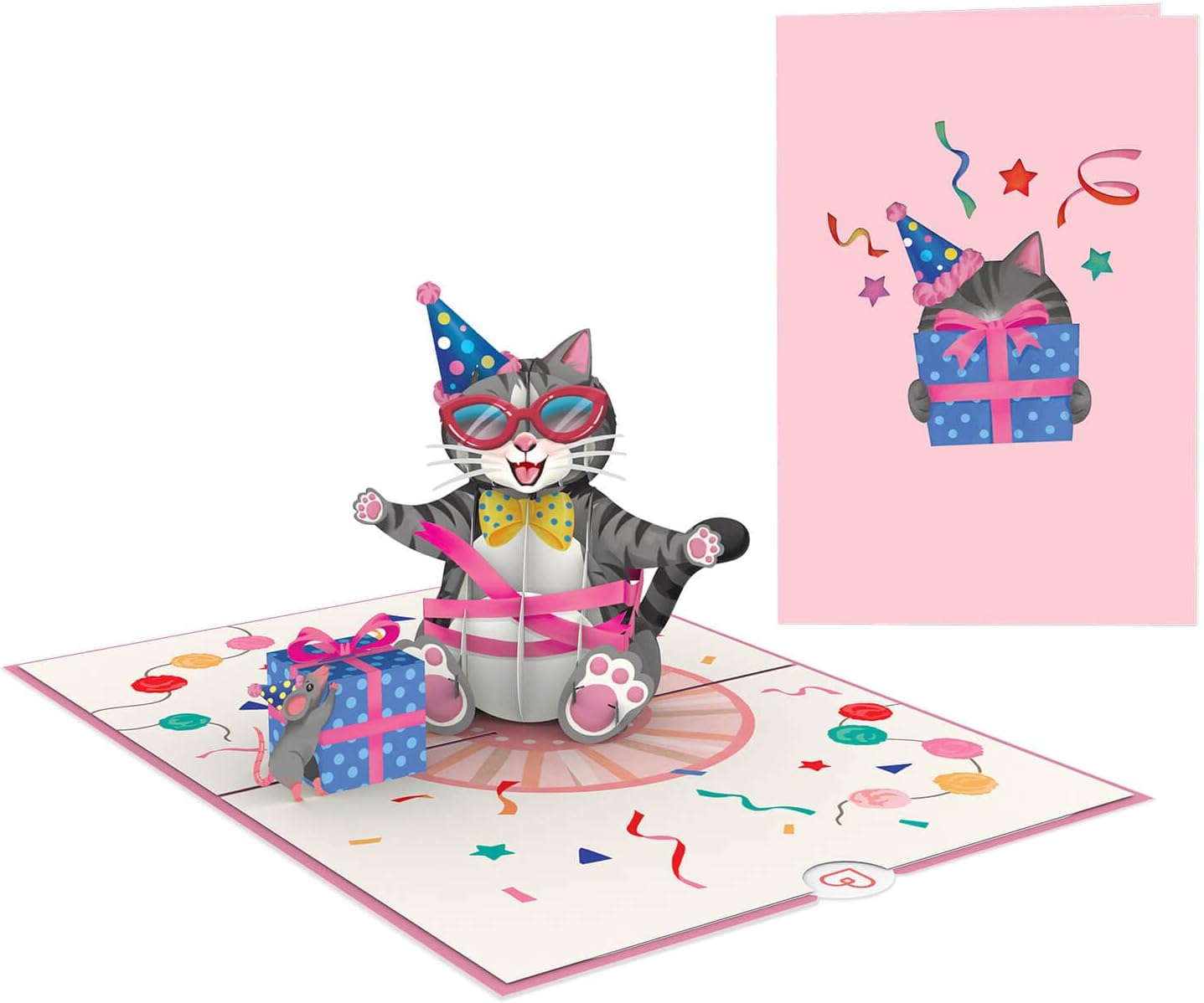 Thumbnail 2 de papercrush® Carte pop-up chat fêtard en 3D avec enveloppe de message