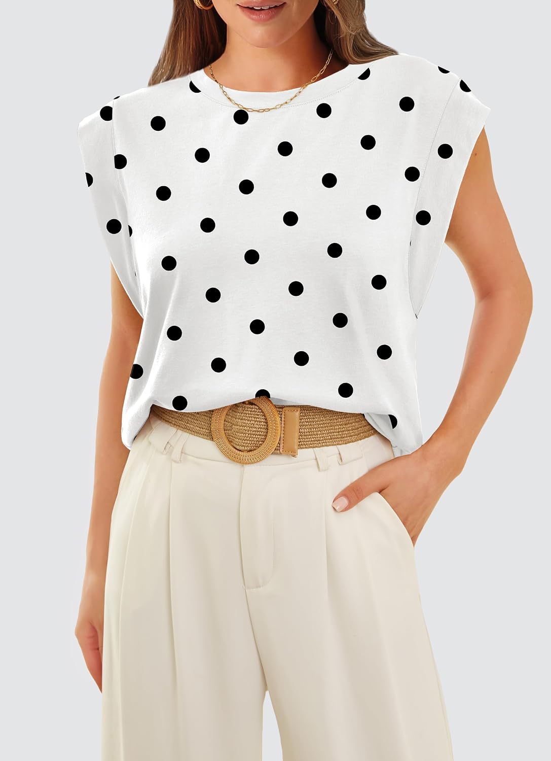 Thumbnail 4 de WIHOLL Cap Sleeve Tops for Women: Casual, Versatile Summer Tee