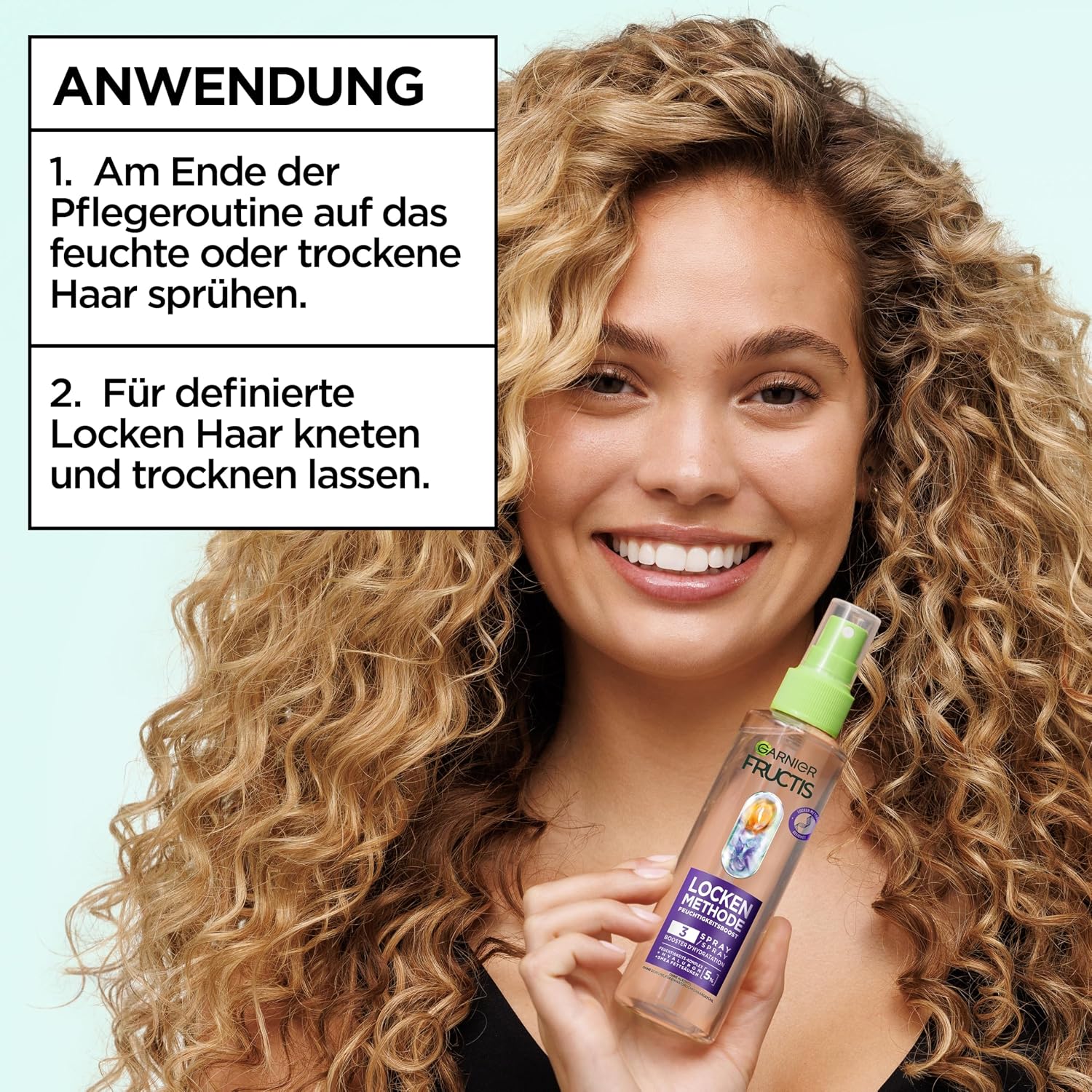 Thumbnail 6 de Garnier Fructis Ricci Methode Spray idratante per tutti i tipi di ricci con acido ialuronico e karité (senza siliconi) da 150 ml