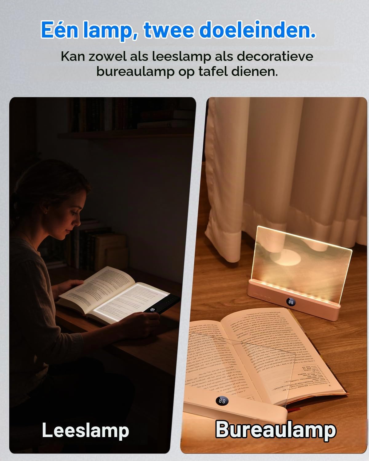Thumbnail 1 de AdalyRoma leeslamp voor boeken, 20 leds, 3 kleurtemperaturen en timer