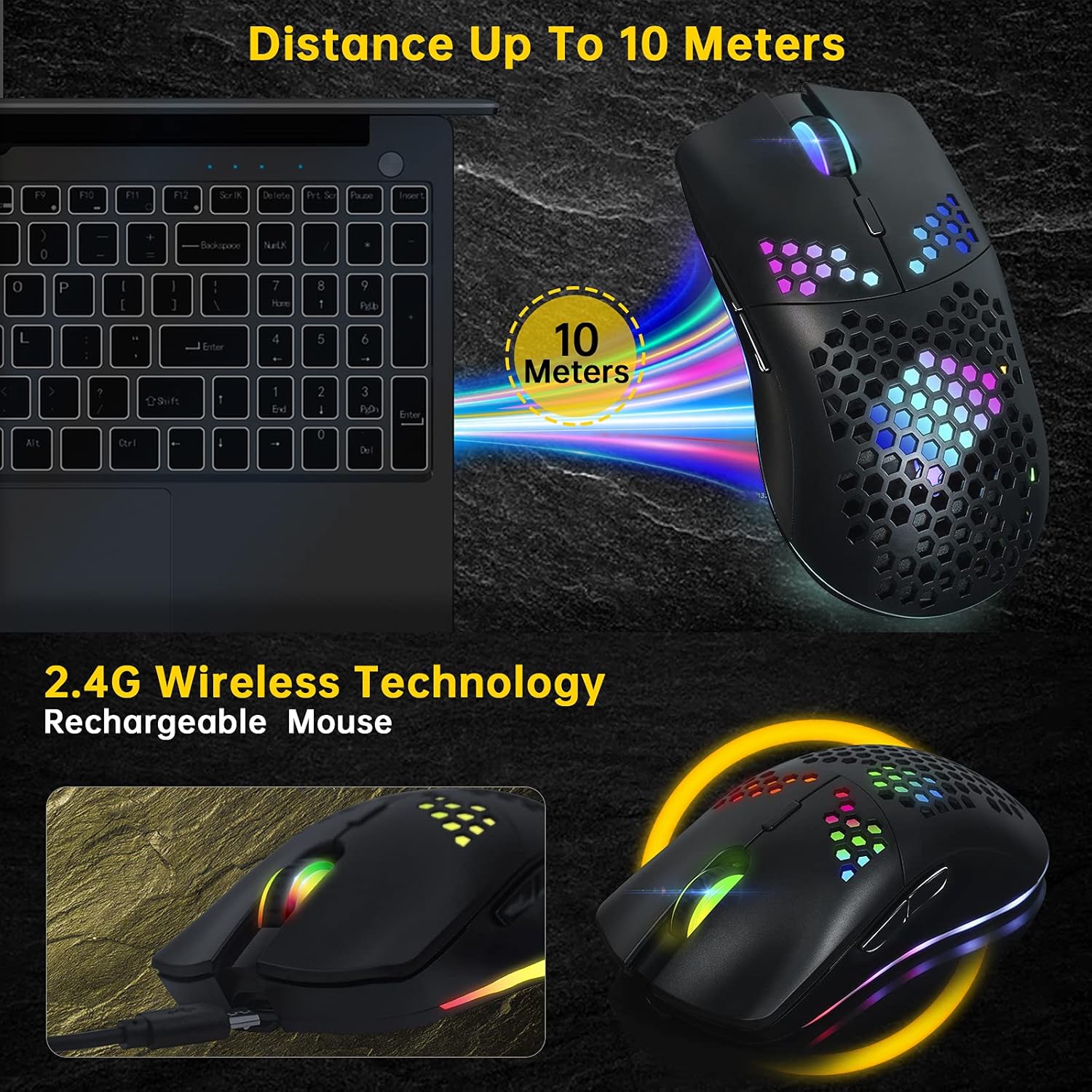 Thumbnail 2 de XZXWZX Mouse da gaming wireless 3.400 DPI