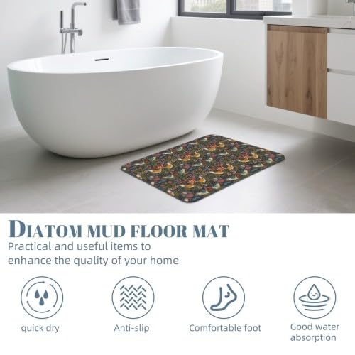 Thumbnail 3 de ENSFTF Strawberry Thief bath mat – absorbent, quick-dry, non-slip bathroom rug