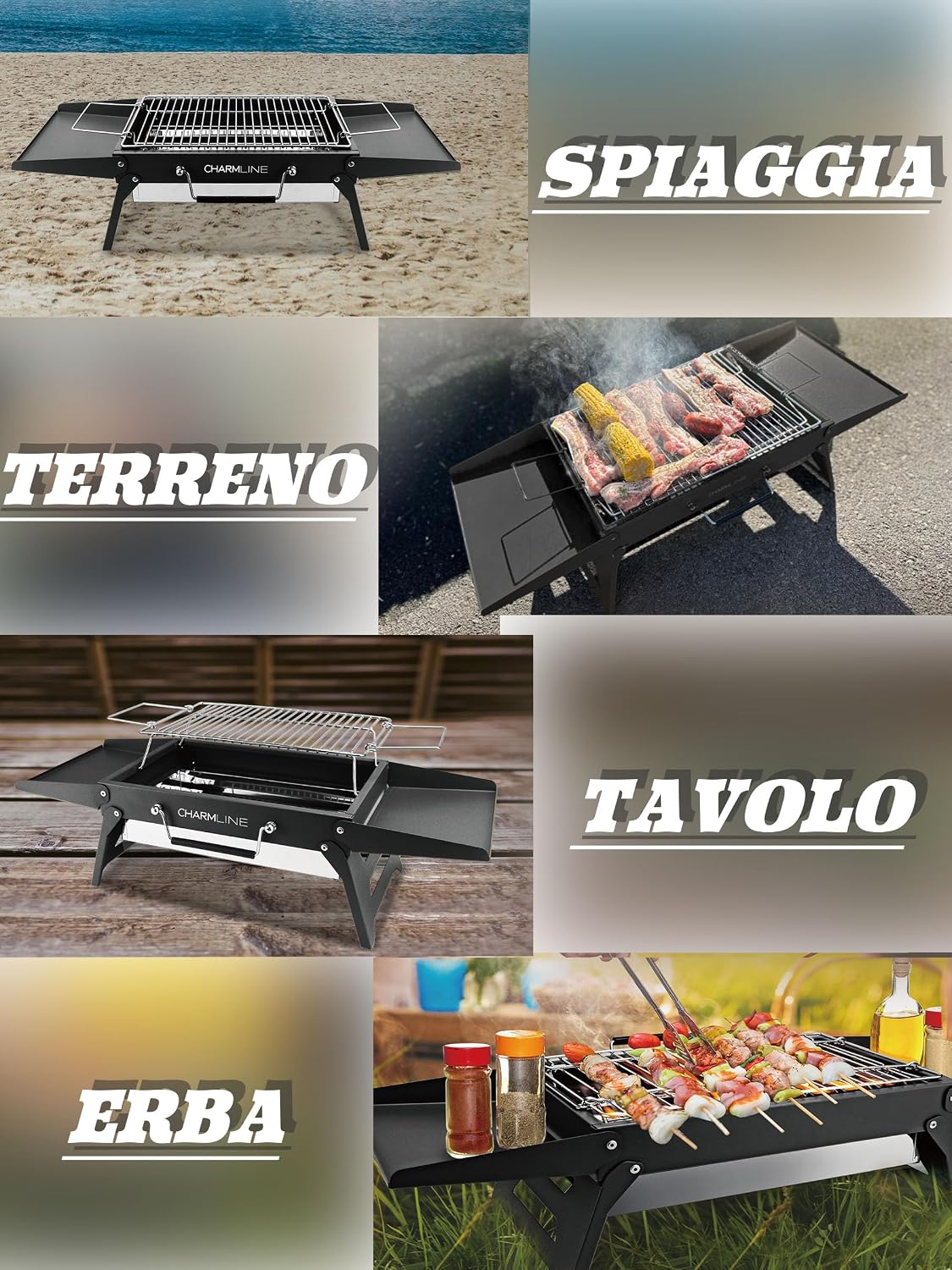 Thumbnail 6 de Charmline Griglia a Carbone Portatile 34 x 23 cm – Pieghabile, per 1–3 persone