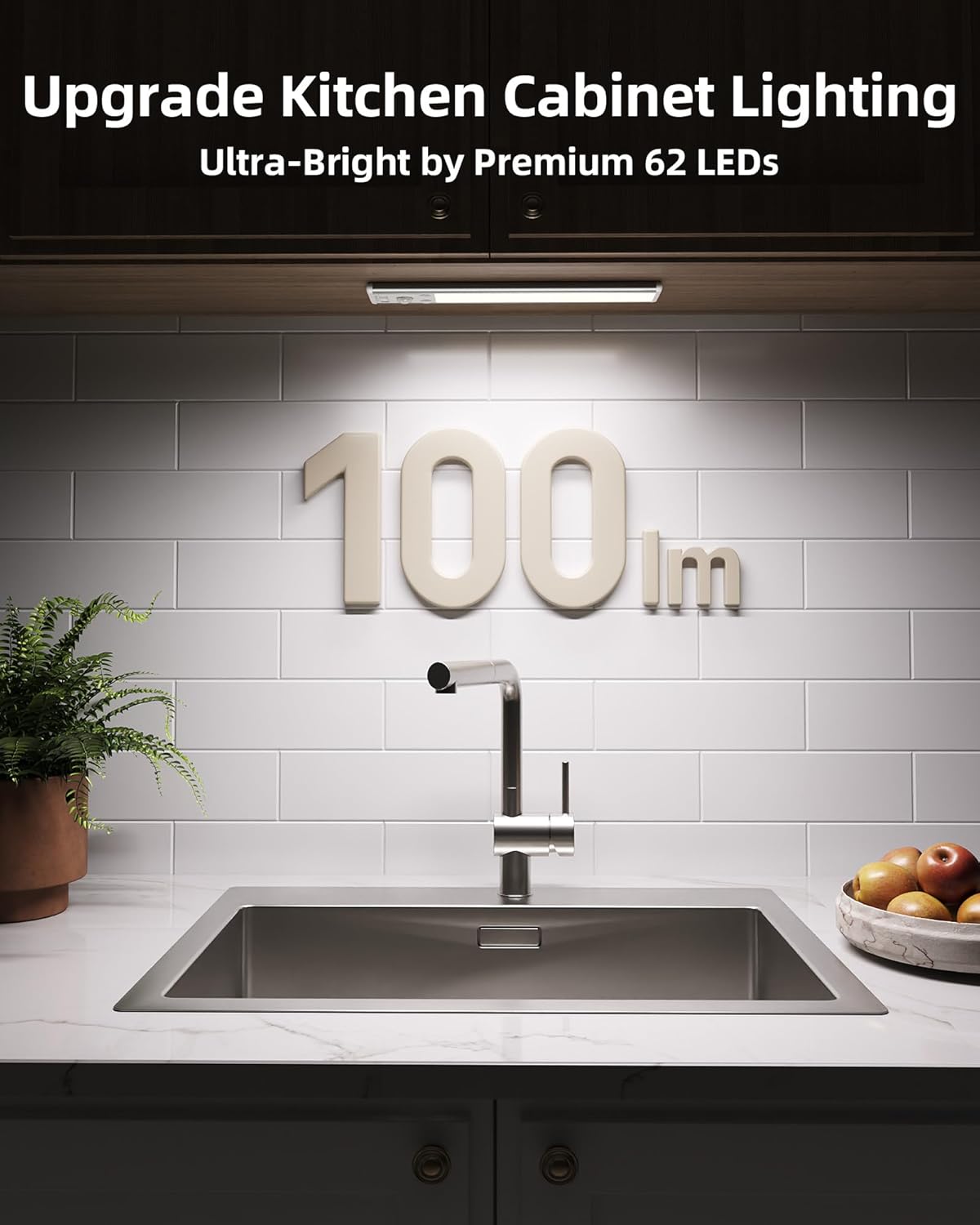 Detalle de EZVALO Under Cabinet Kitchen Lights 1600mAh