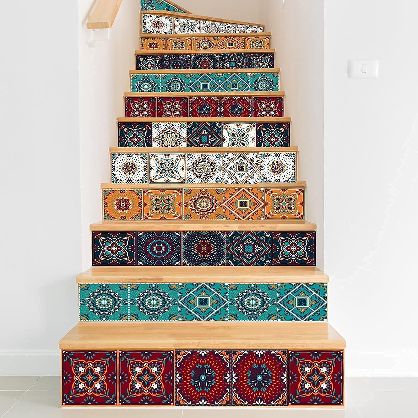 Detalle 2 de KAIRNE 24pcs Moroccan Tile Decal – 15x15cm Peel & Stick Mosaic Tiles for Kitchen, Bathroom & Living Spaces