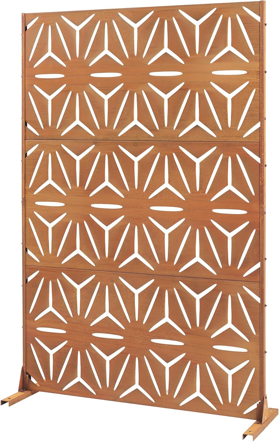 Thumbnail 1 de Pannello Divisorio Decorativo in Acciaio Corten 180x120 cm – Frangivista a Motivo Raggi Floreale
