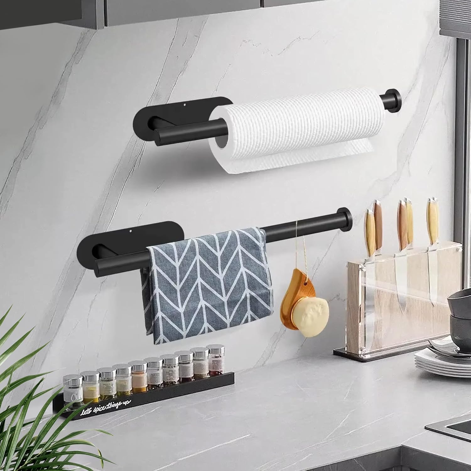 Detalle 2 de RICOO KR002-B Dispensador de Papel Cocina 🧻 33.5x9.5x4.5 cm