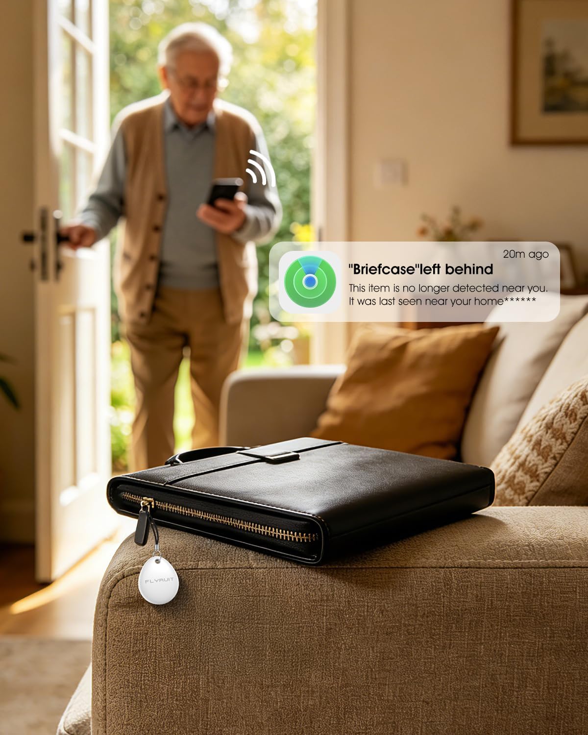 Detalle de Air Tracker Tags-4 Pack (iOS Only): Apple Find My Certified Luggage & Item Trackers