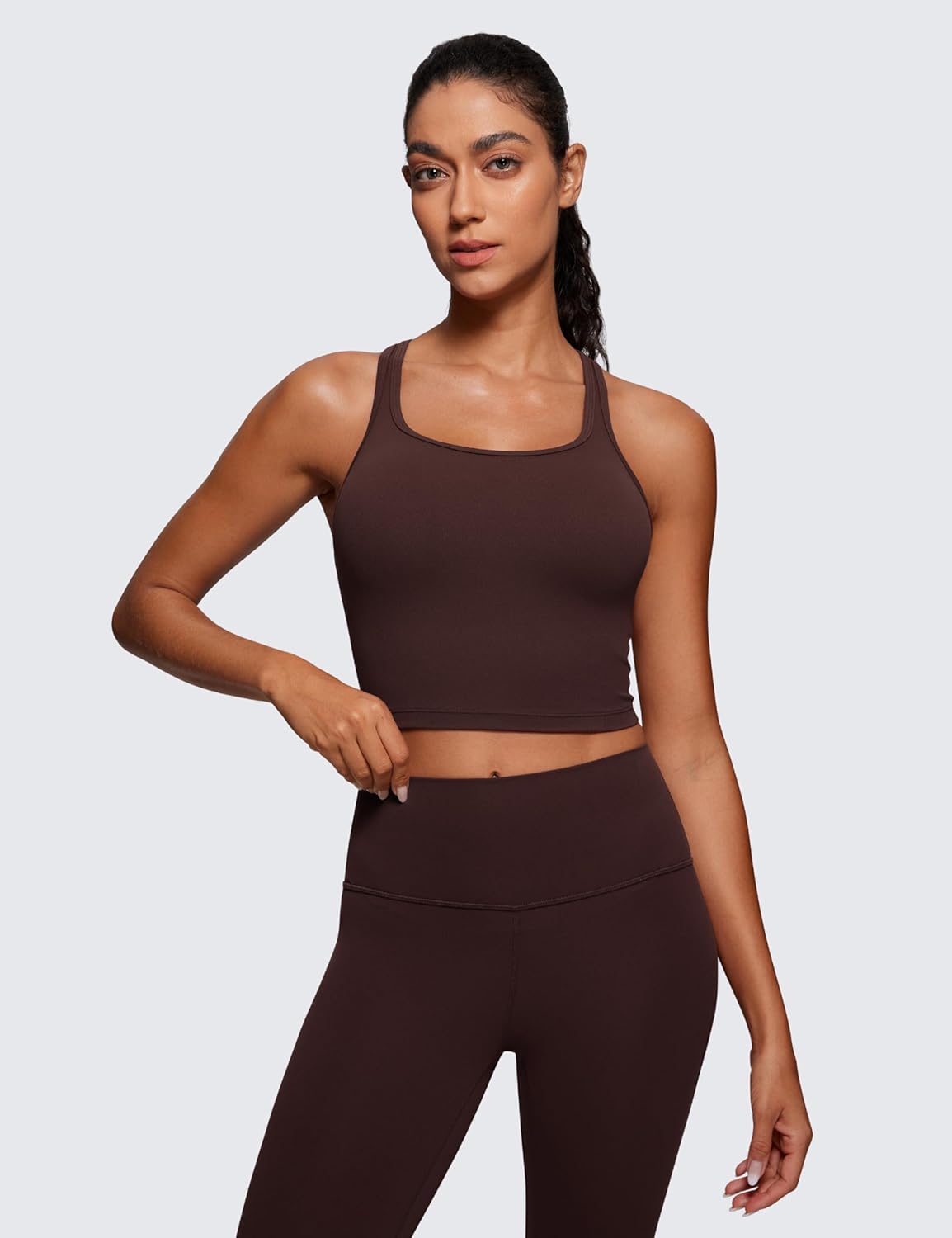 Detalle de CRZ YOGA Butterluxe Donna Y-Back Reggiseno Sportivo imbottito con collo a U – Comfort e versatilità per yoga e allenamento