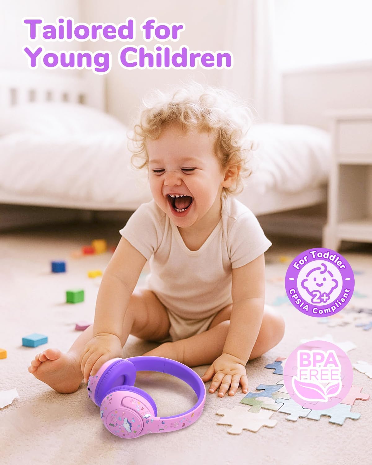 Detalle de iClever BTH27 Kids Bluetooth Headphones 75/80dBA
