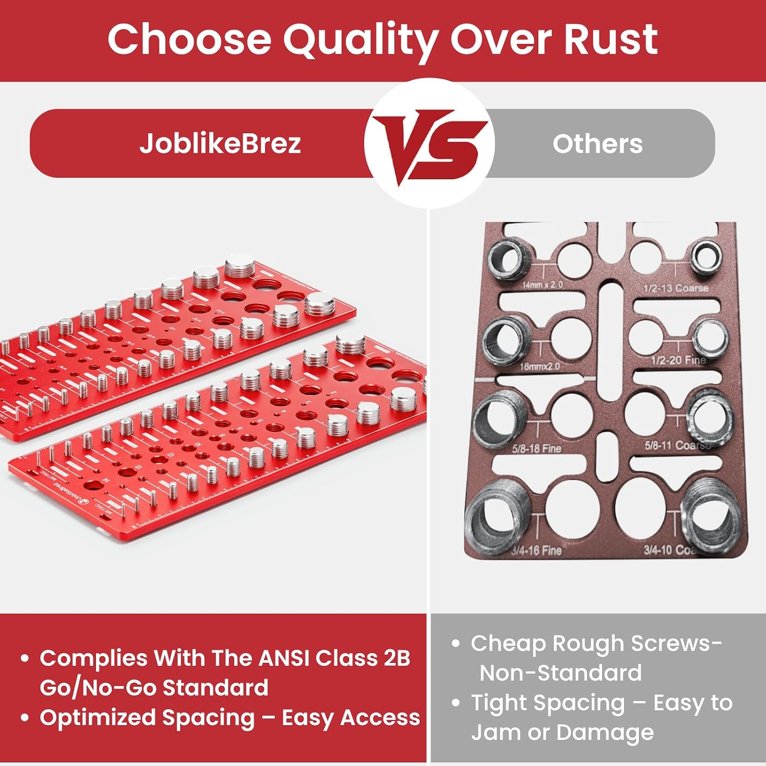 Thumbnail 2 de JoblikeBrez 76-Size Thread Checker with Metric, Standard, and Drill Bit Gauges