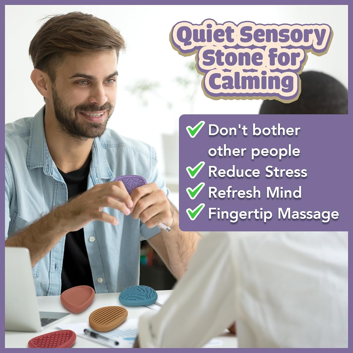 Detalle 1 de Sensory Fidget Stones 8-Pack