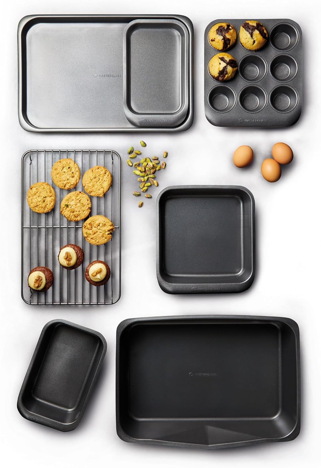 Thumbnail 3 de MasterClass Smart Space Stacking - Ensemble de cuisson 7 pièces antiadhésif, sans PTFE/PFOA/BPA, livré dans une boîte cadeau