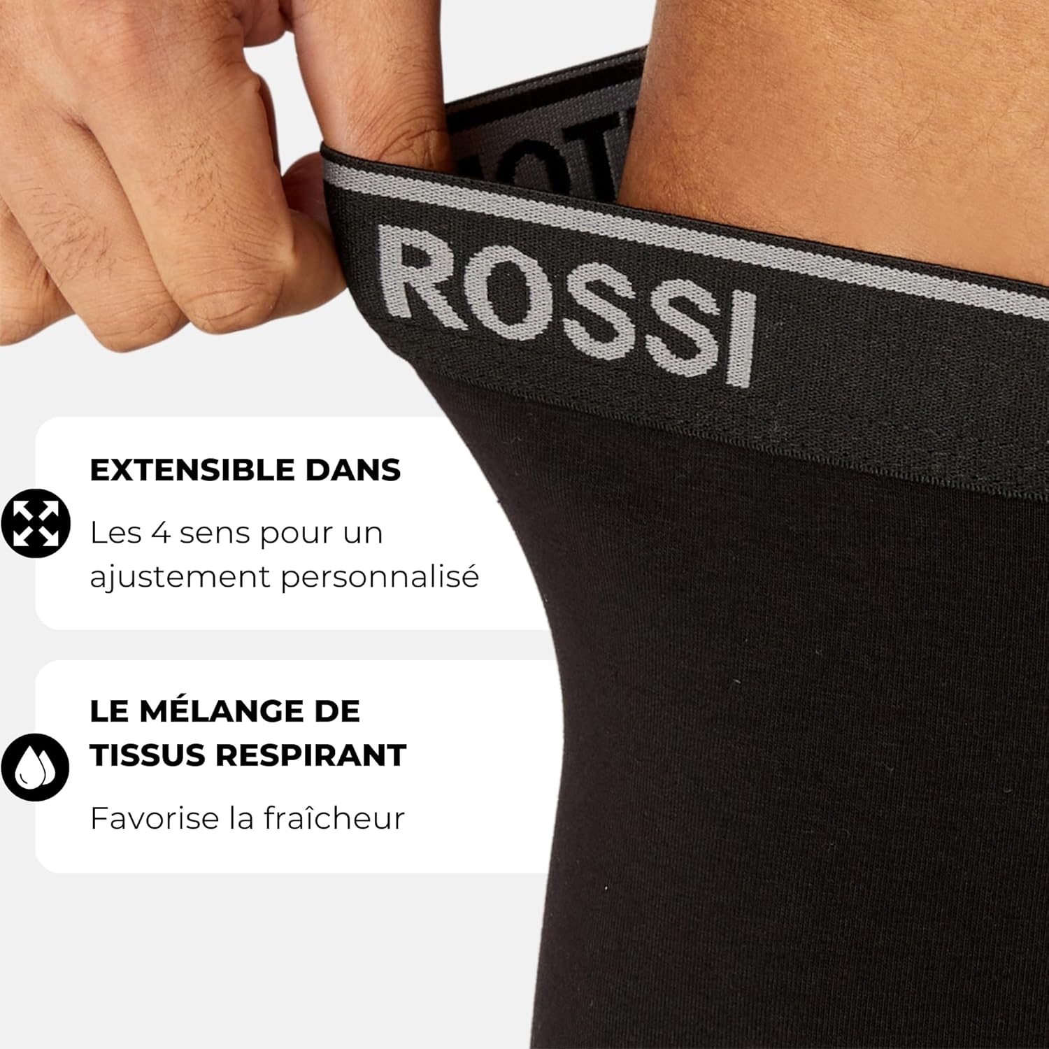 Thumbnail 3 de ANTONIO ROSSI — Lot de 12 boxers ajustés pour hommes avec ceinture élastique