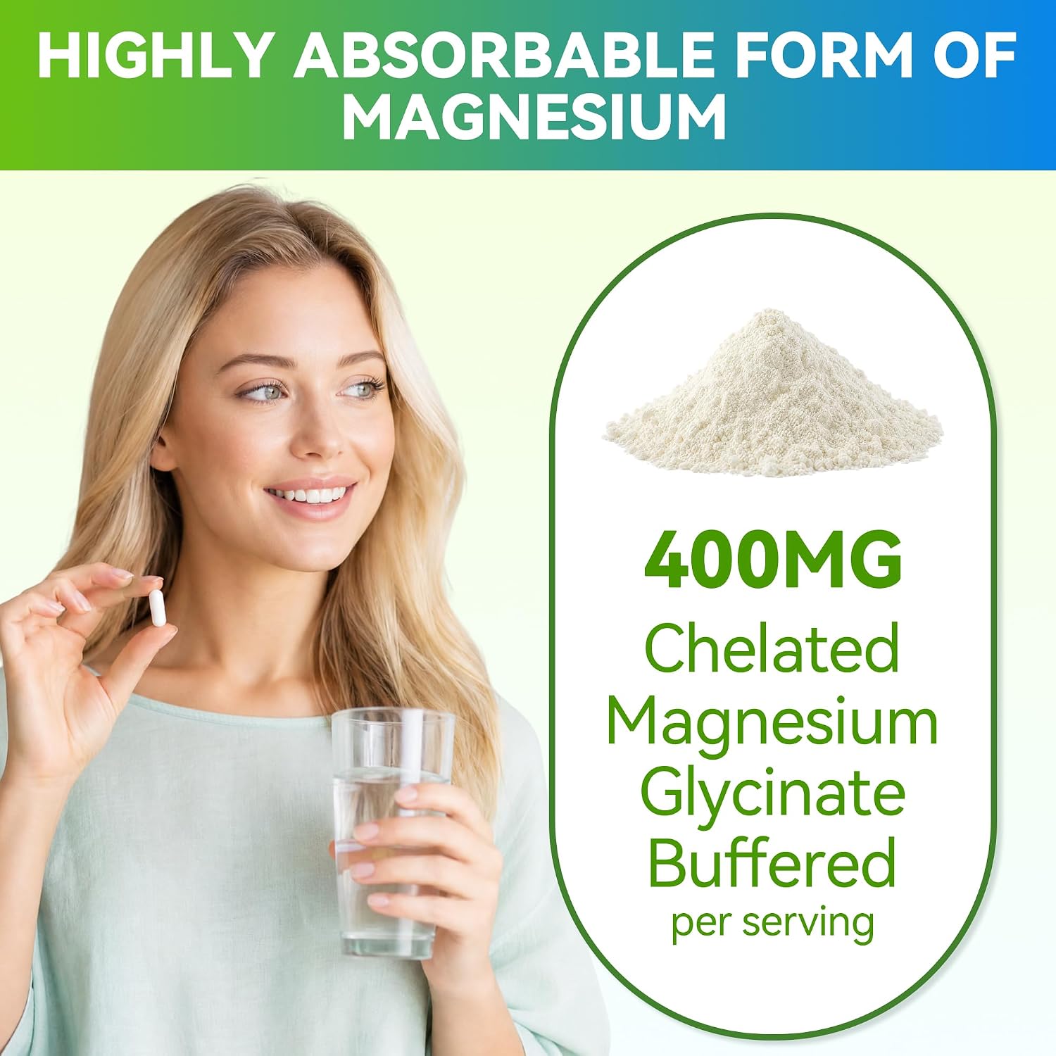Detalle 2 de Magnesium Glycinate Supplement 400 mg