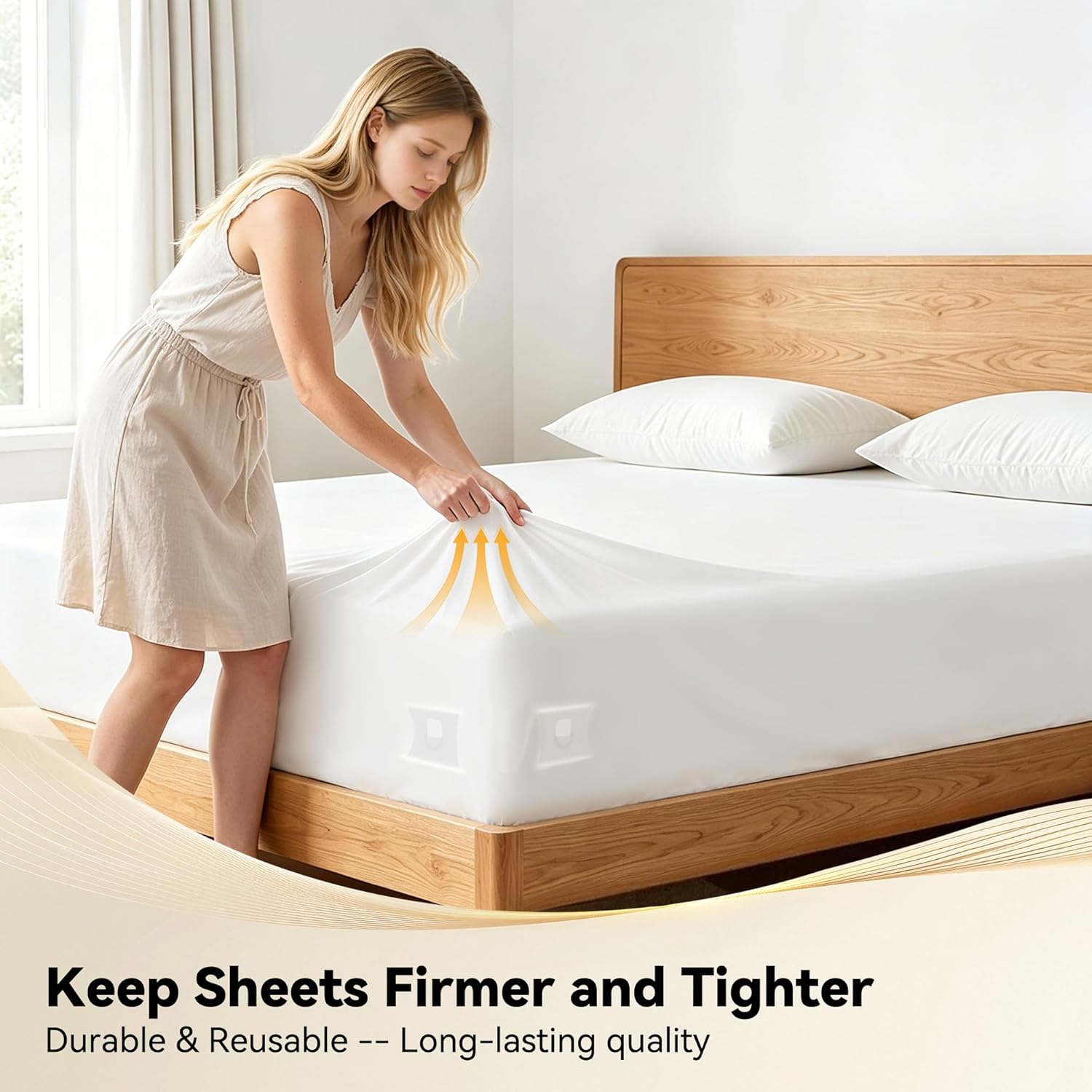 Thumbnail 4 de QWUE Bed Sheet Holders for Corners (2026 Upgrade) – Dual-side Locks, Heavy Duty Non-slip Clips