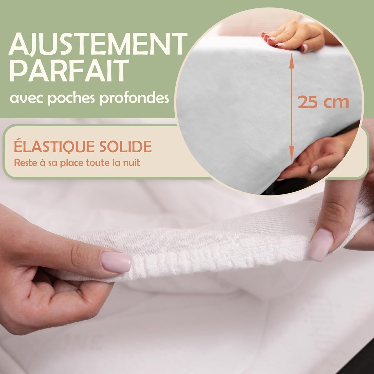 Thumbnail 1 de NatureMark Drap-Housse en Microfibre Brossée – Ultra Doux, Respirant & Hypoallergénique, 140x200 cm, Blanc