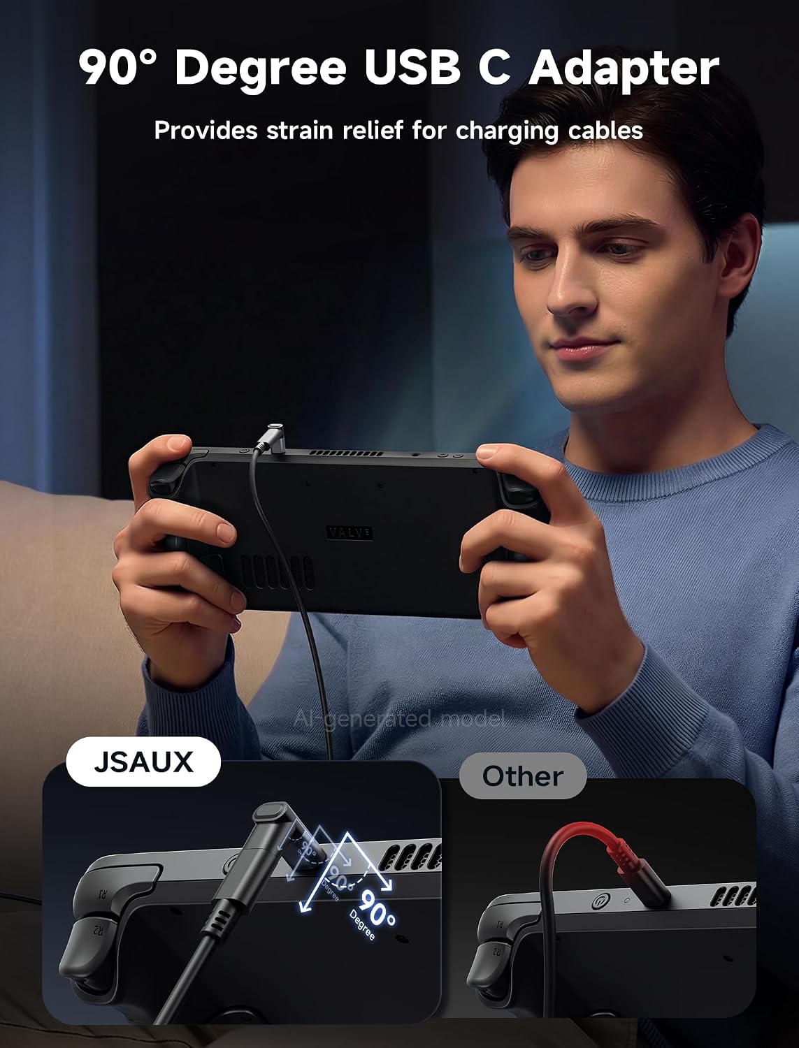 Detalle 1 de JSAUX 45W USB‑C Charger for Steam Deck