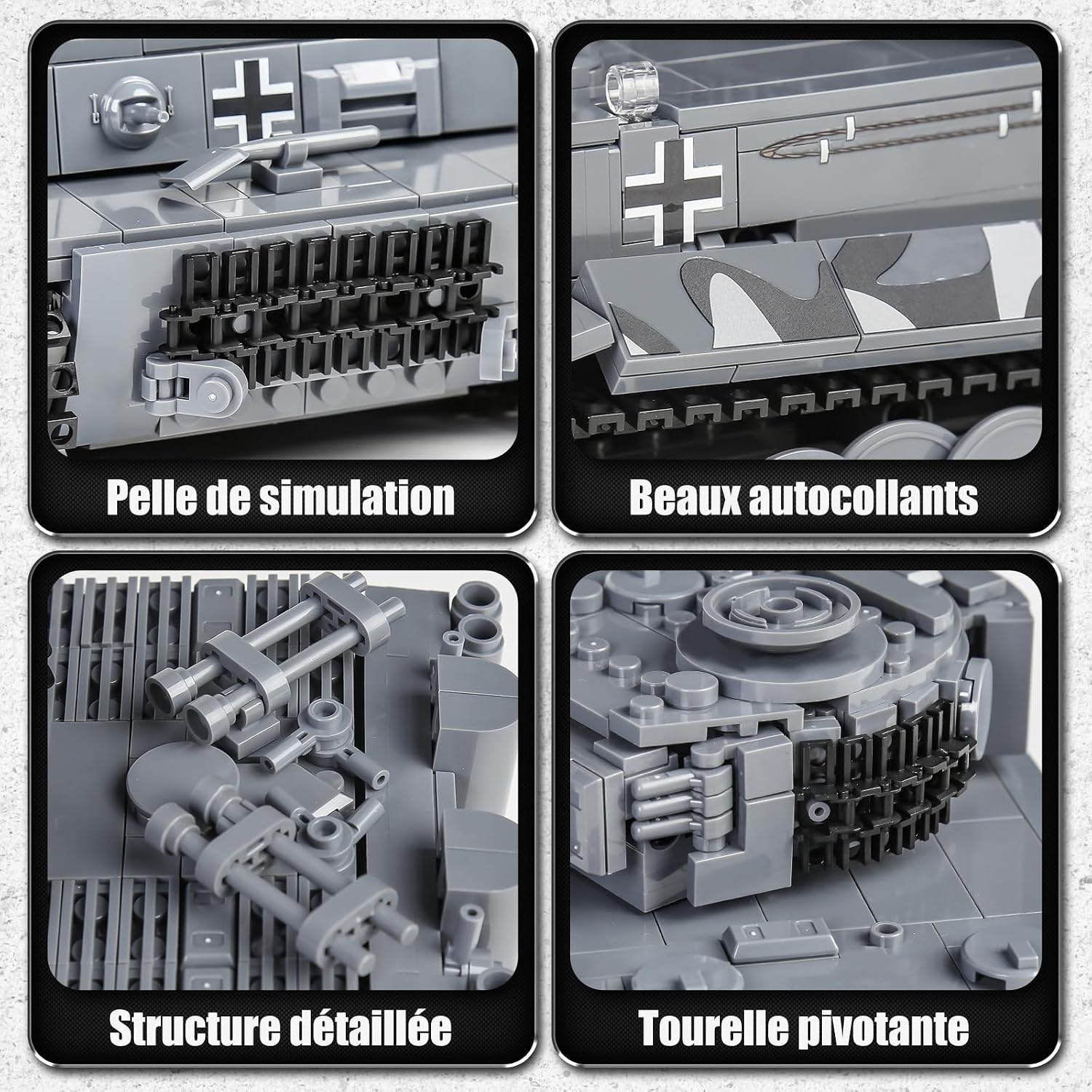 Detalle de Mould King 20014 Technik Tank : blocs de construction militaires avec moteur, télécommande et application