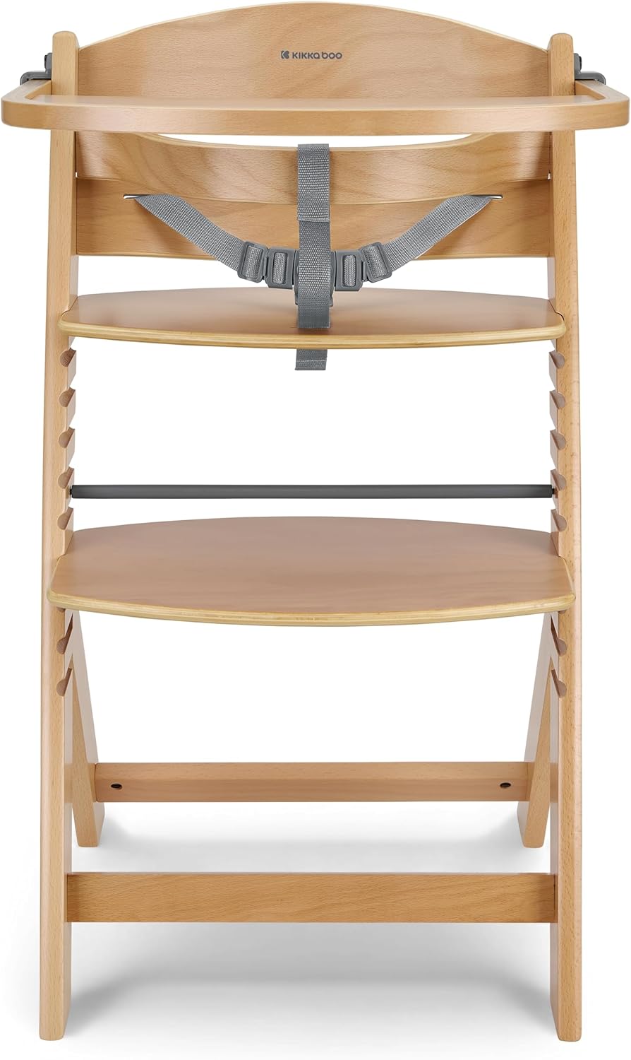 Detalle de KikkaBoo Chaise Haute Bébé Évolutive NORDY en Bois de Hêtre