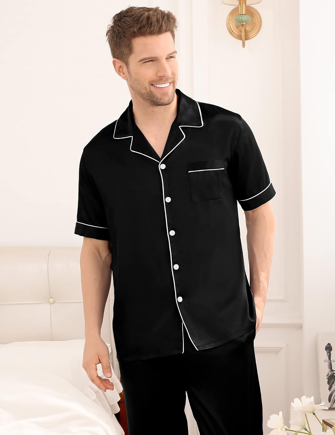 Detalle 2 de SWOMOG Satin Pajama Set 2-Piece