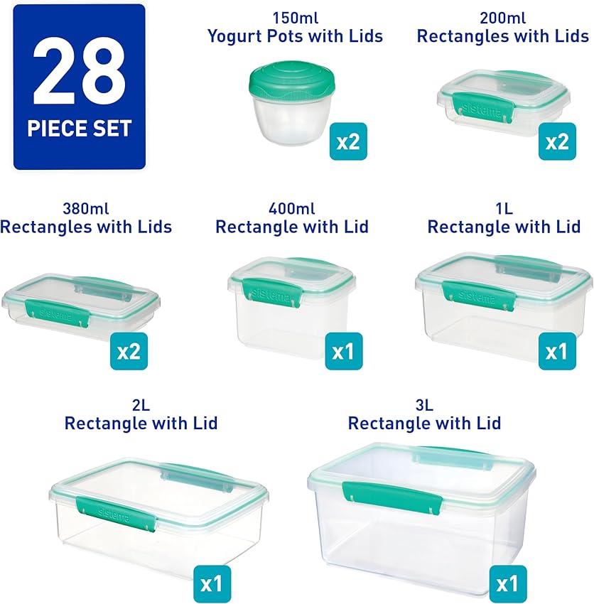 Detalle 2 de Sistema Klip It 28 recipientes herméticos apilables para alimentos 🍱