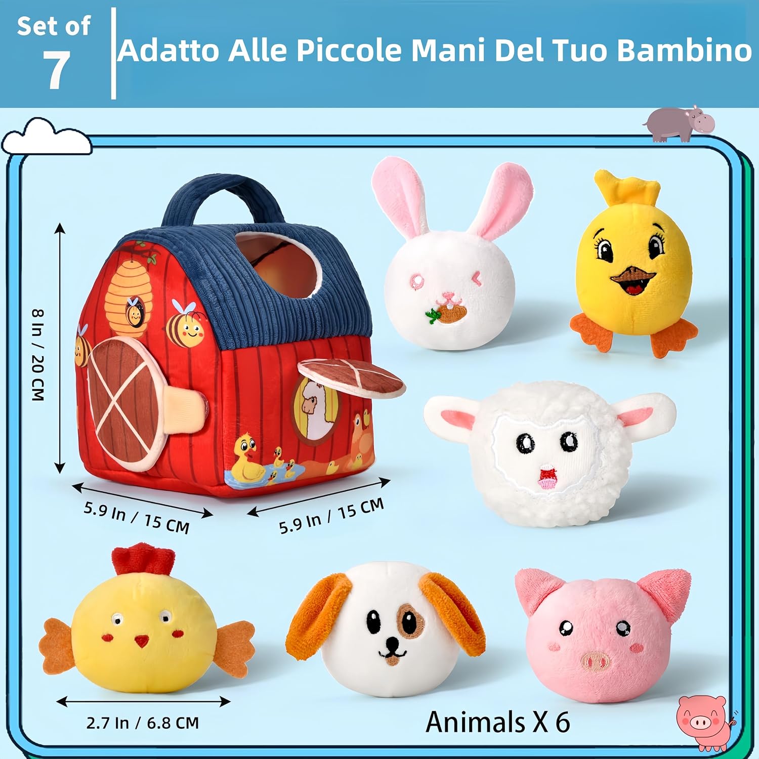 Thumbnail 5 de Giochi Montessori Casa morbida animali da fattoria per neonati 🎲