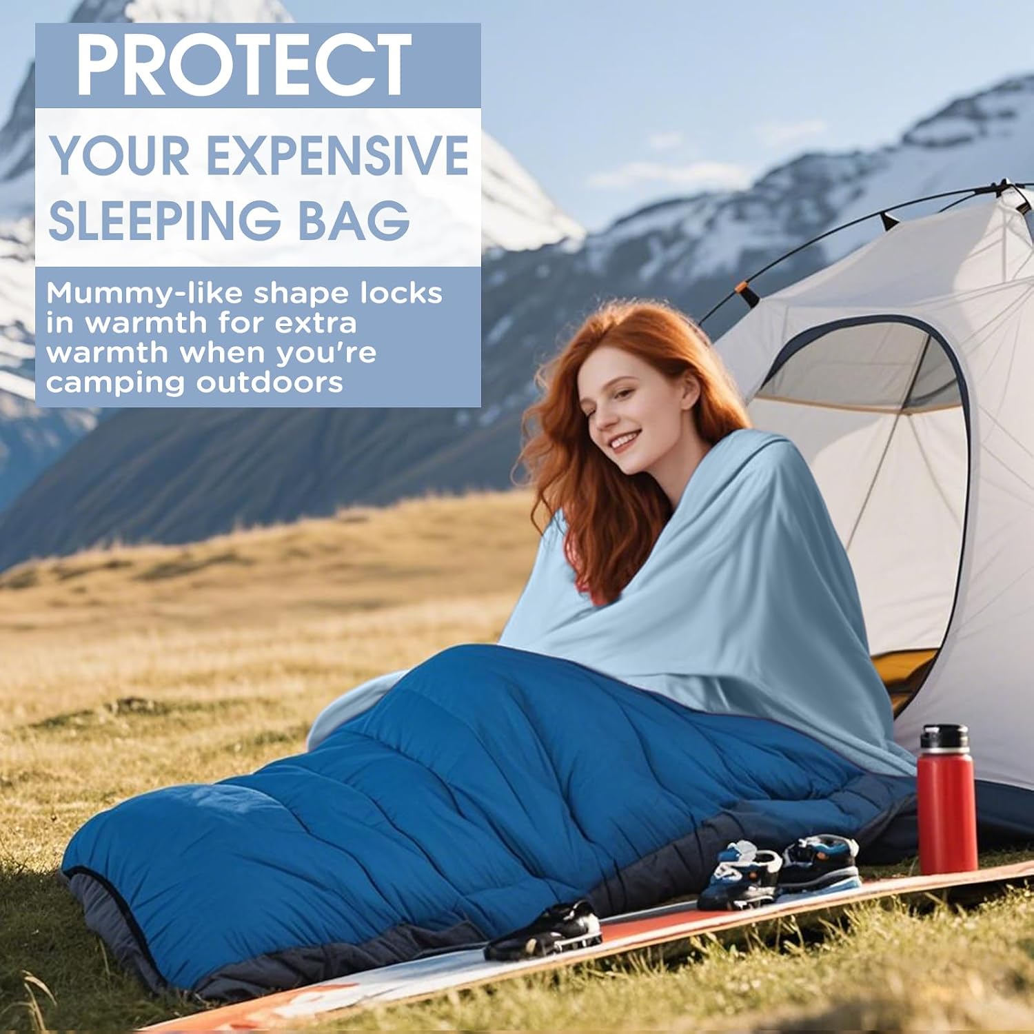 Detalle de JAICOM Sleeping Bag Liner – Ultralight, Soft Travel Sheet for Adults