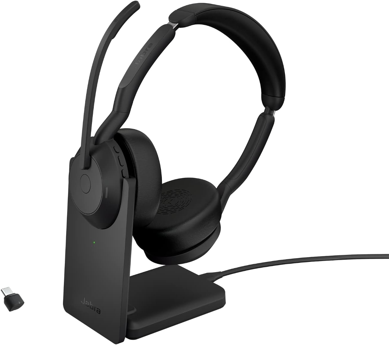Detalle de Jabra Evolve2 55: Micro-casque sans fil stéréo avec base de recharge – confort et ANC pour UC