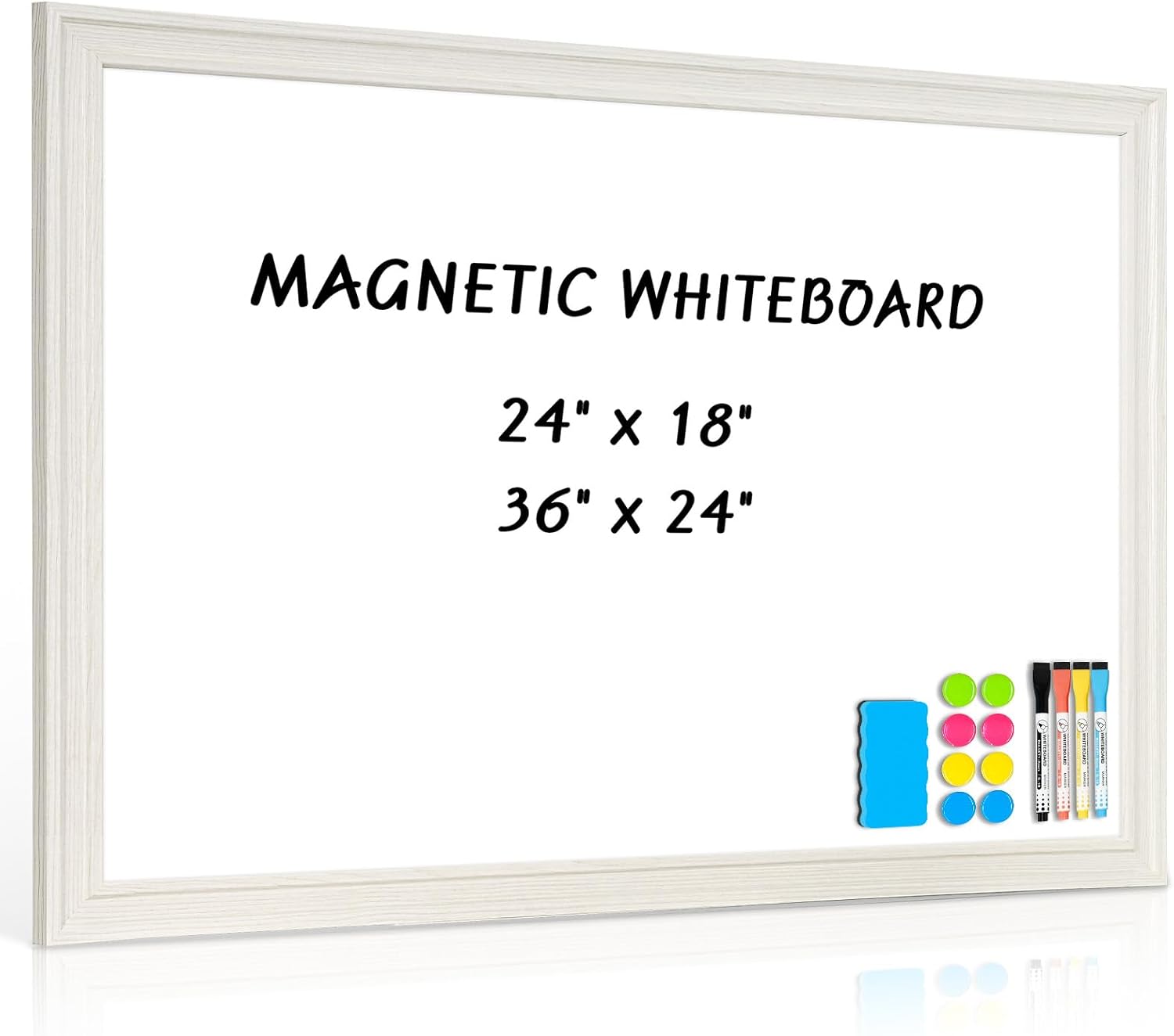 Detalle de QUEENLINK TZMDF-8119-MWB-4560 Magnetic Dry-Erase Board, 24 x 18-Inch