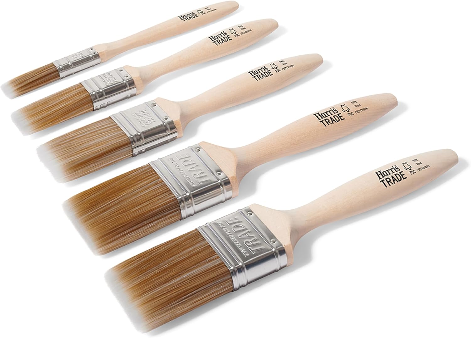 Thumbnail 1 de Harris Trade Paint Brush Multi-Pack (5 brushes) for detailed work and smoother finishes