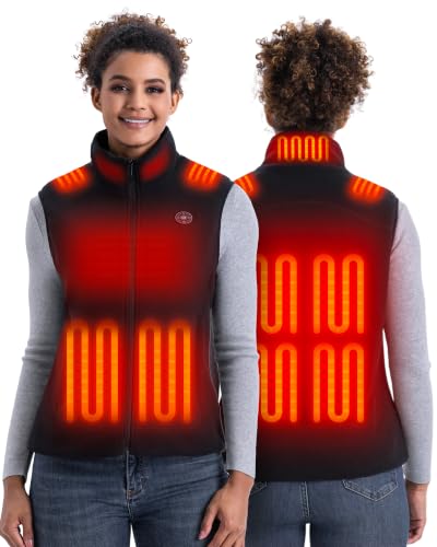 Detalle de Heizweste Fleece Damen mit 16000mAh Akku von XINSONYUELL – Leichte beheizbare Weste