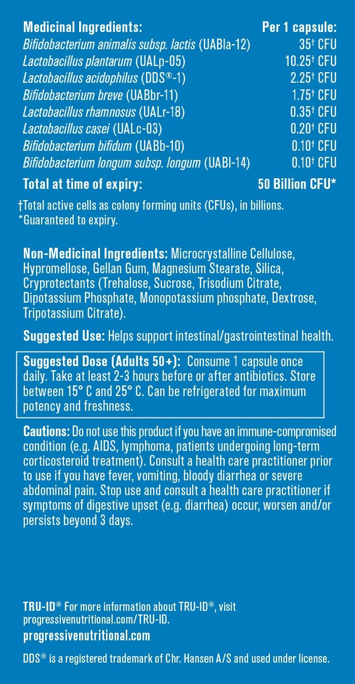 Thumbnail 6 de Progressive 1026 Perfect Probiotic Adult 50+ 50B, 30 Capsules, 8 Strains