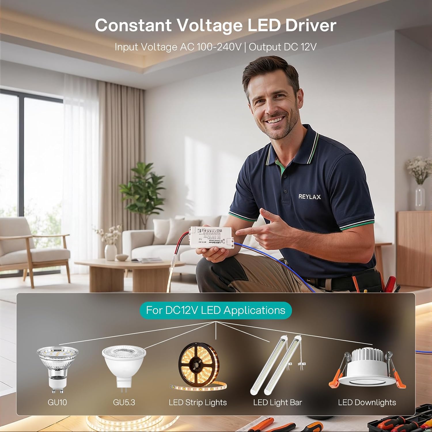Detalle 2 de REYLAX 12V 60W 5A LED Driver (240V AC to 12V DC) constant voltage power supply