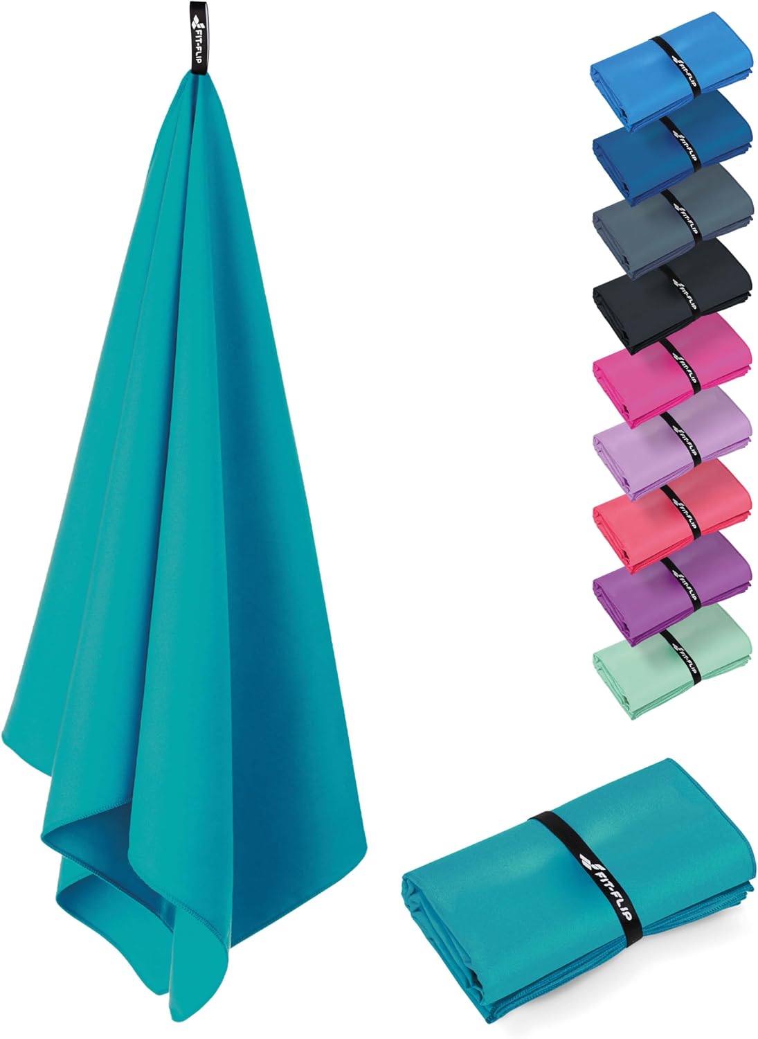 Detalle de Fit-Flip Swimming Towel: quick-dry microfibre towel 🏖
