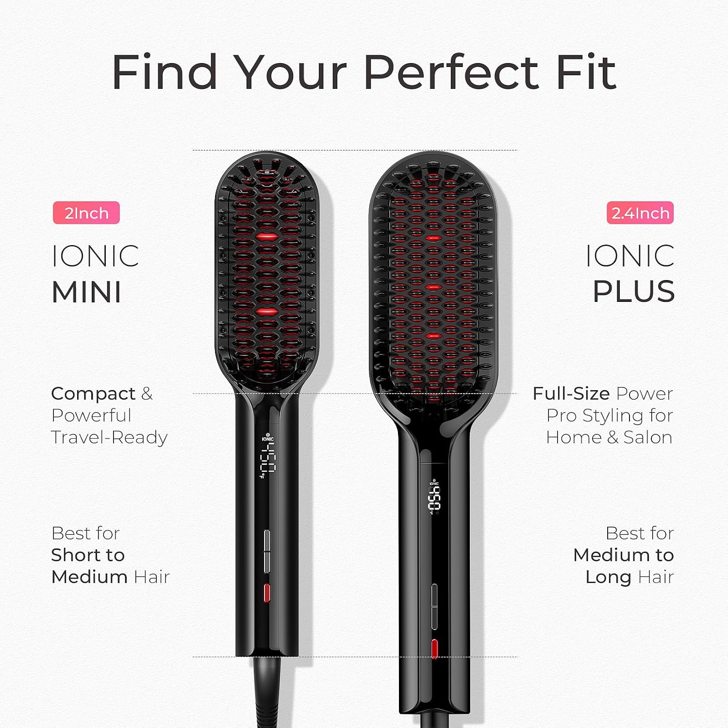 Detalle 2 de TYMO Ionic Plus HC105 Hair Straightening Brush, 16 Settings