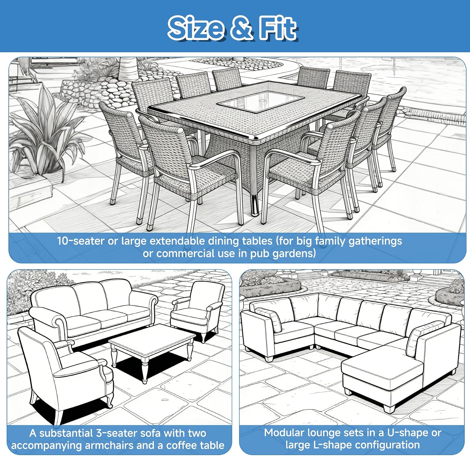 Thumbnail 6 de Favoyard patio furniture cover 108" x 82" x 28
