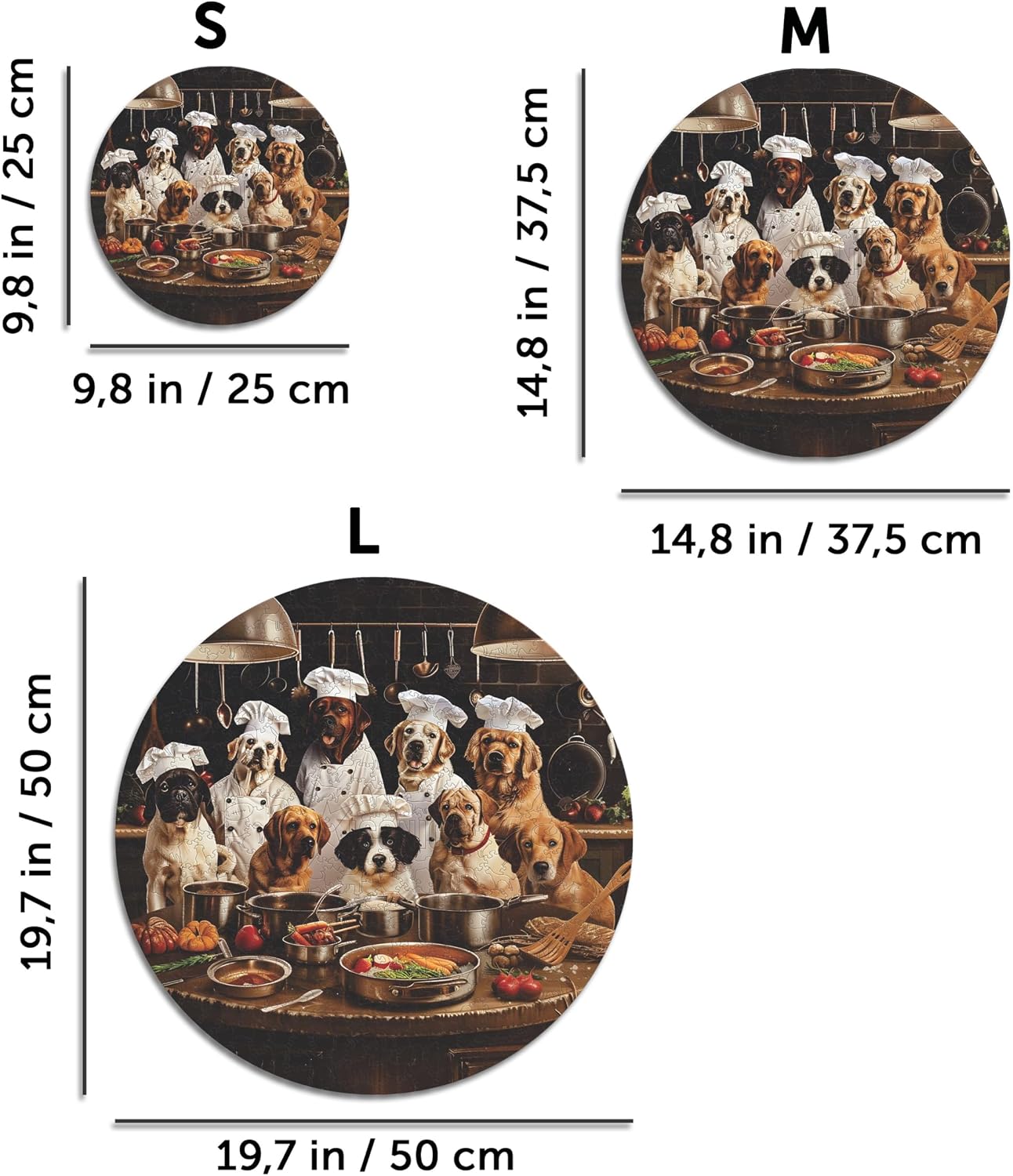 Thumbnail 2 de Iconic Puzzles Chiens de Chef – Puzzle en bois 100% durable Taille L, 600 pièces