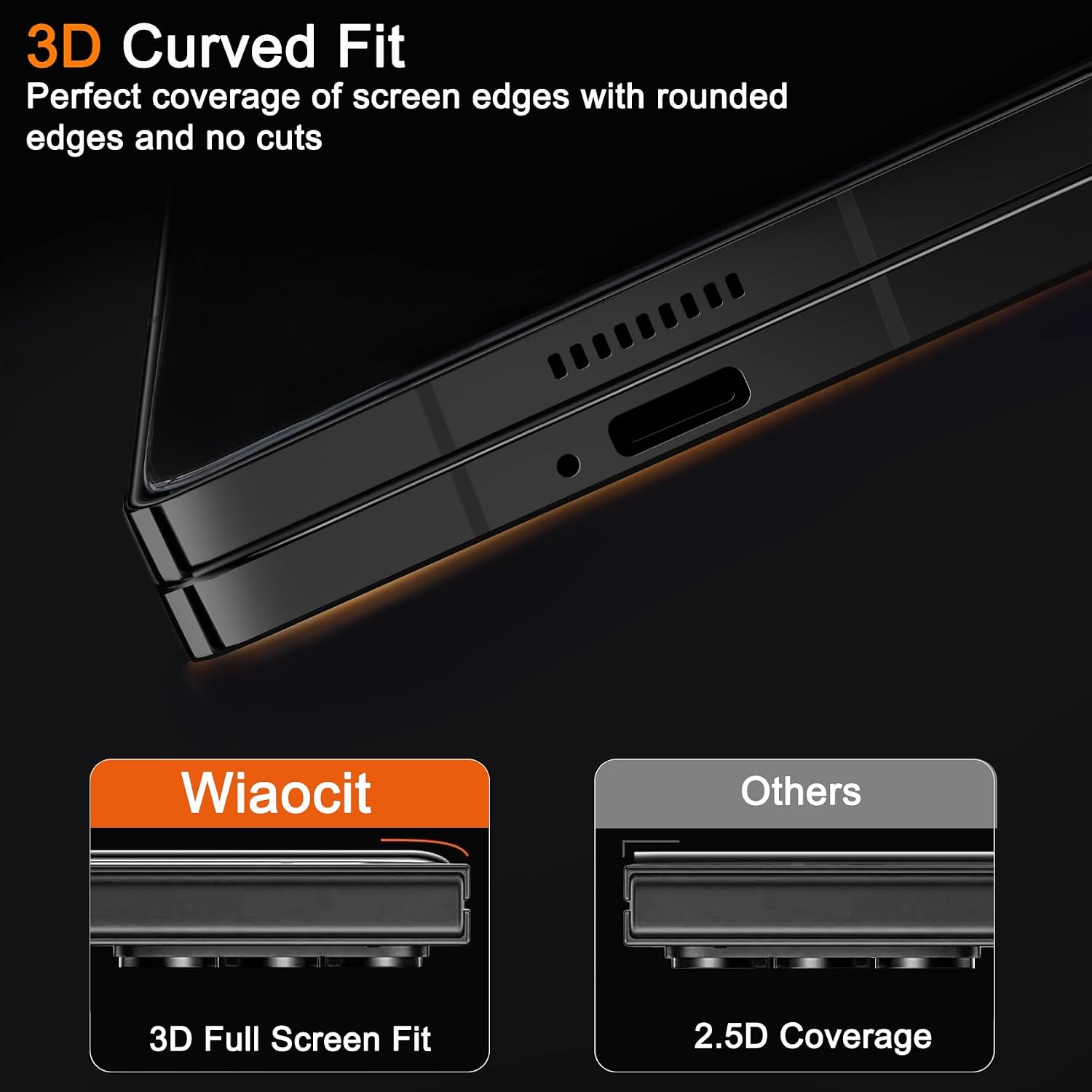Detalle 1 de Wiaocit Privacy Screen Protector for Galaxy Z Fold 8 Ultra/Z Fold 7, 9H+ Glass