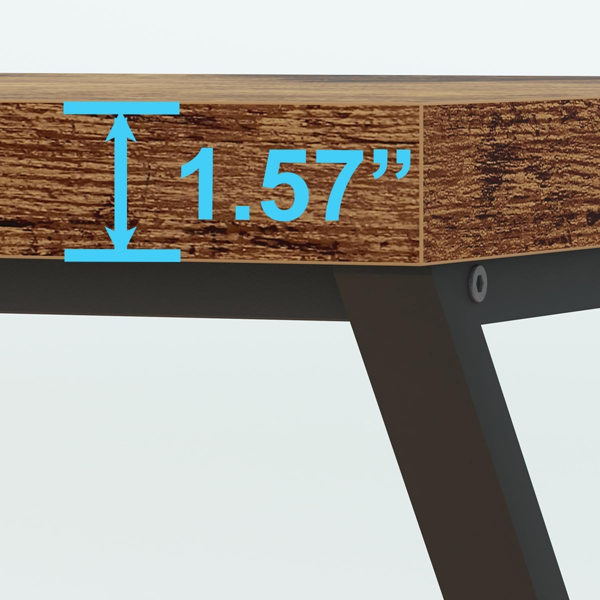 Thumbnail 6 de IBF scrivania industriale per PC da 55 pollici (marrone rustico) con gambe in legno e metallo