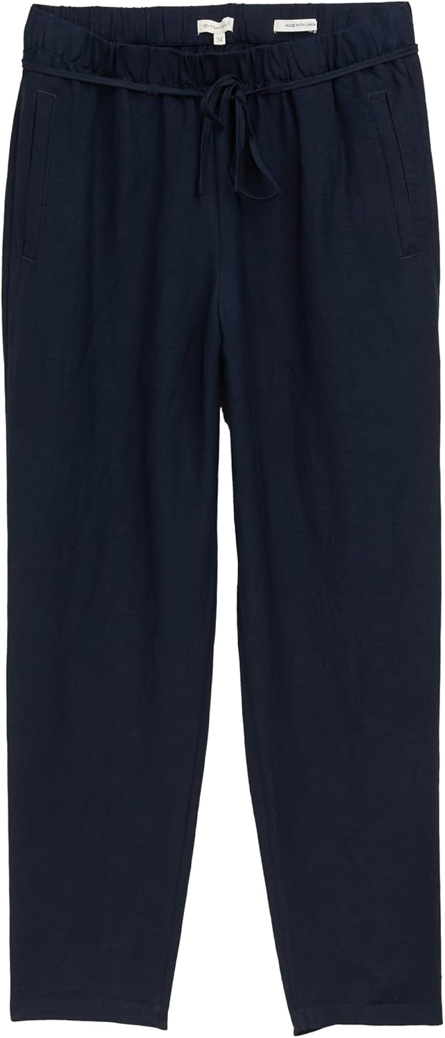Detalle de TOM TAILOR 1046498 pantaloni larghi slim fit da donna in lino e viscosa